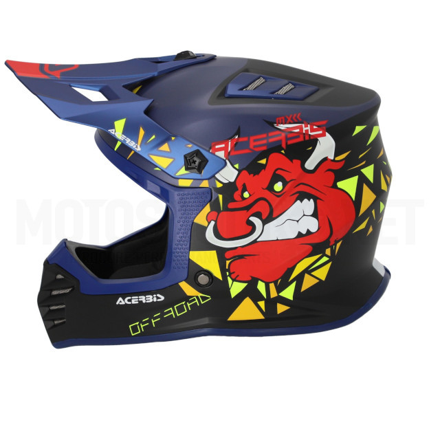 Casco cross infantil Acerbis profile negro/azul