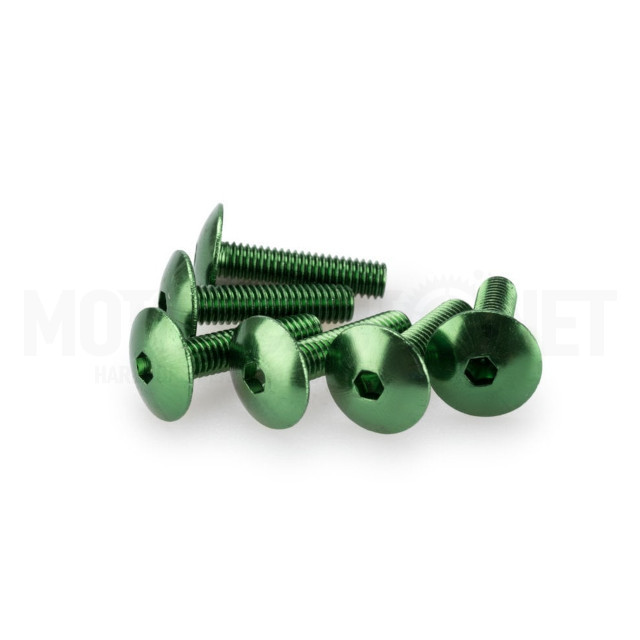 Blister 6 tornillos abombado aluminio anodizado M6X25mm Puig