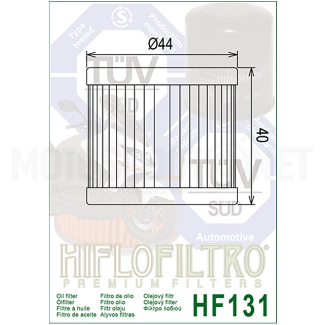 HF131 hiflofiltro filtro