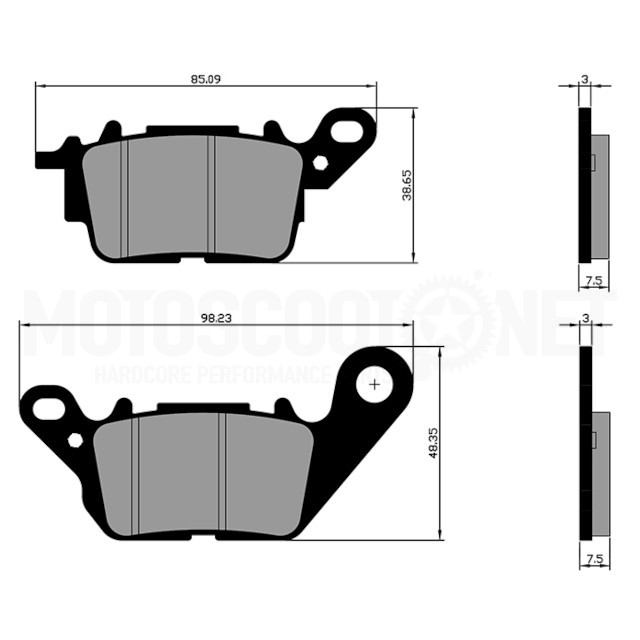 Pastillas de freno Polini For Race delanteras Yamaha N-Max 125/155 - Orgánico