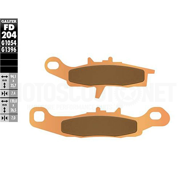 Pastillas de freno Kawasaki KX 85/100 >2000 Galfer - sinterizadas