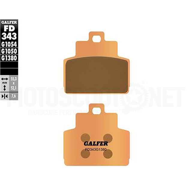 Pastillas de freno traseras Piaggio X10 125/350/500 >2012 Galfer - sinterizadas