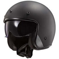 Casco Jet LS2 OF601 BOB Solid Negro Mate