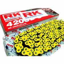 Cadena RK 420SB con140 eslabones Amarillo fluorescente