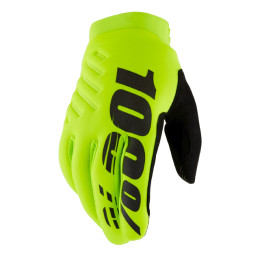 Guantes Motocross Invierno Infantiles 100% Brisker 2023 amarillo flúor