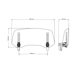 Visera multiregulable touring clip-on 300x130mm Puig