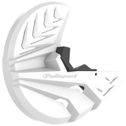 Protector Disco delantero y horquilla Yamaha YZ250/450FX 16-22 YZ125/250 YZ250/450F 08-22 Polisport blanco-negro