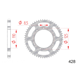 Corona de transmisión Sherco SM-RS 50 paso 428 Afam