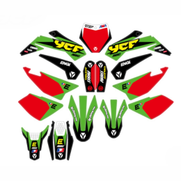 Kit de adhesivos racing YCF Lite/Start/Pilot/Factory/SM 2022 Verde/Rojo
