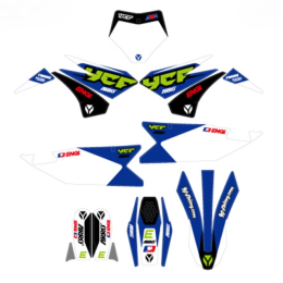 Kit de adhesivos racing YCF bigy 2022 Azul/Blanco