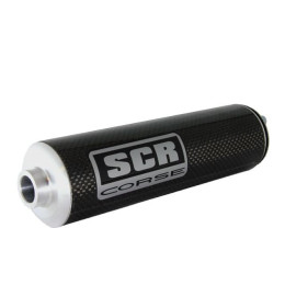 Silenciador SCR-Corse "SM 60 Carbono" marchas 50cc, 22cm, color: carbono