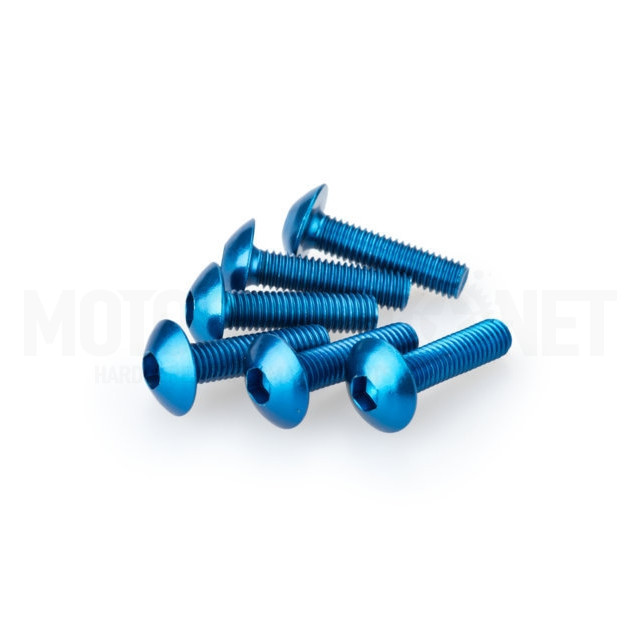 Blister 6 Tornillos abombado aluminio anodizado M5X20mm Puig