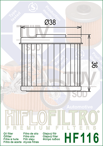Filtro de óleo Honda / Husqvarna Hiflofiltro  Sku:HF116 /h/f/hf116_1_.png