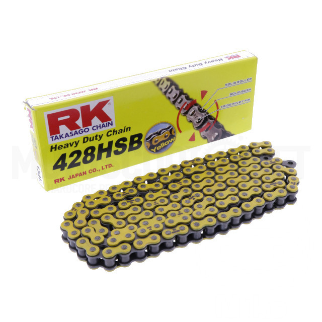 Cadena RK 428SB con 134 Eslabones - Amarillo 