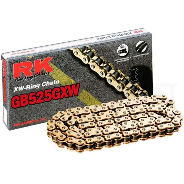 Corrente de transmissão RK GB525GXW com 104 elos Ouro