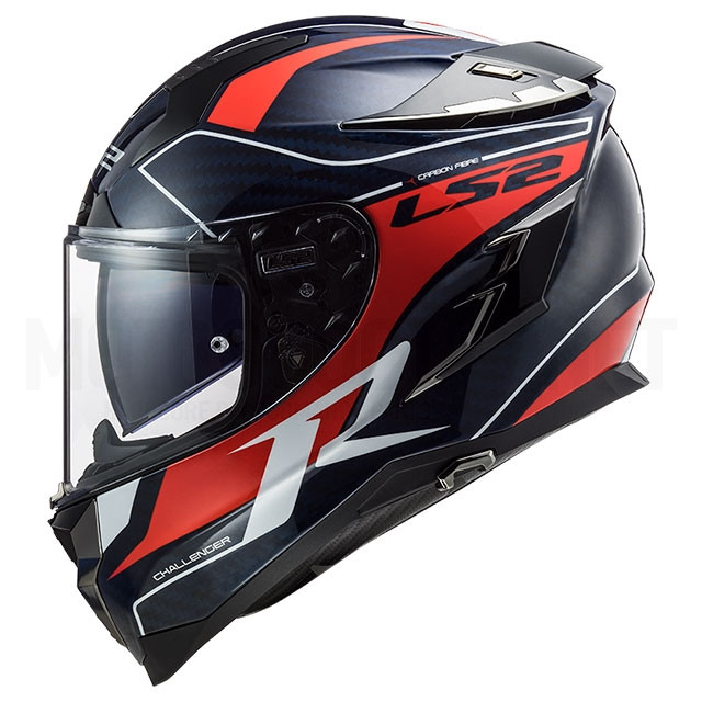 Casco Integral LS2 FF327 Challenger CT2 Grid carbono-azul-rojo