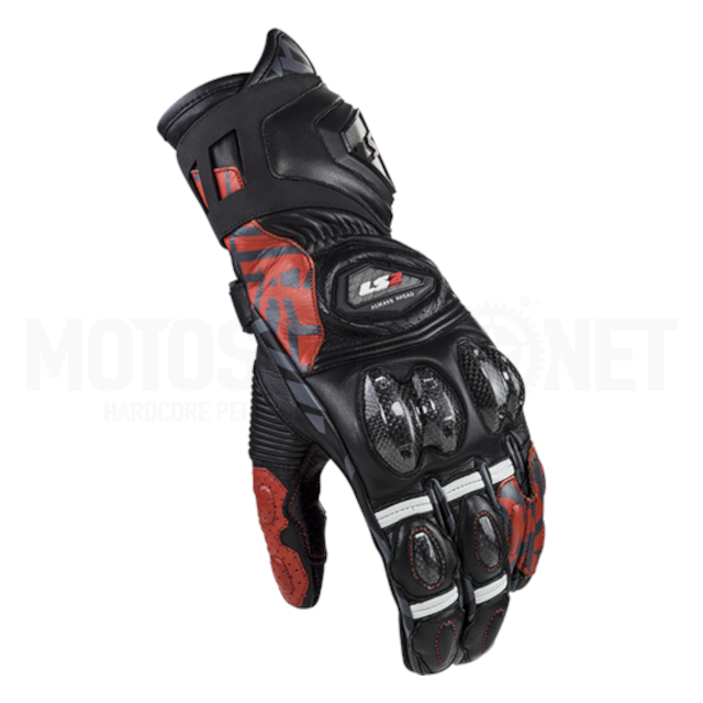 Guantes entretiempo Hombre LS2 Feng Racing Negro / Rojo 