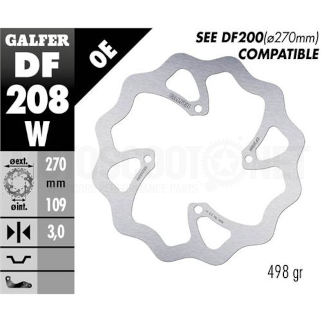 Disco de freno delantero wave Kawasaki KXF 250 / 450 15-21 Galfer