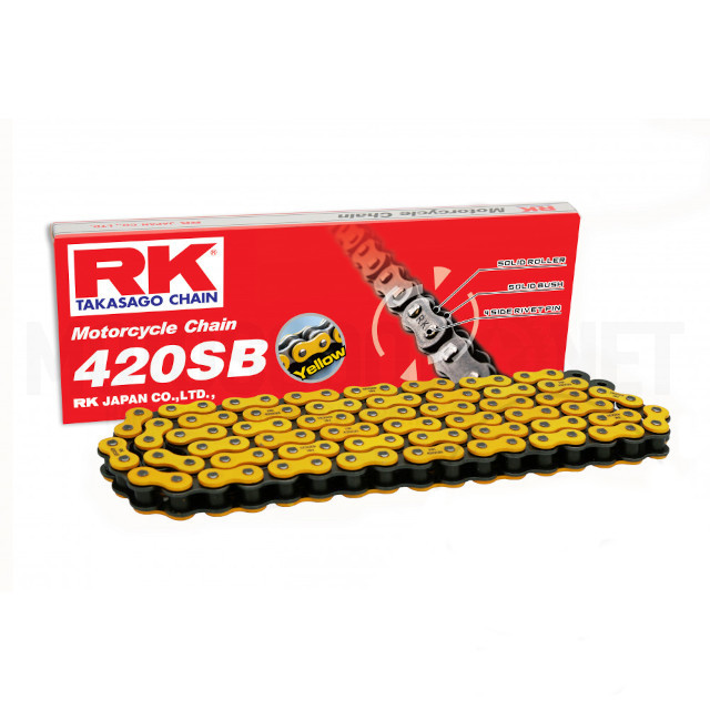 Cadena RK 420SB con140 eslabones Amarillo
