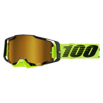 Óculos Offroad 100% Armega Amarelo Neon - Lente Espelhada Dourado