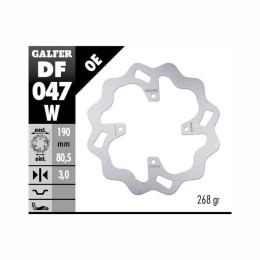 Disco de travão traseiro Honda CR 80 R 1990 - 2002 Galfer Wave d=190mm 3mm grossura