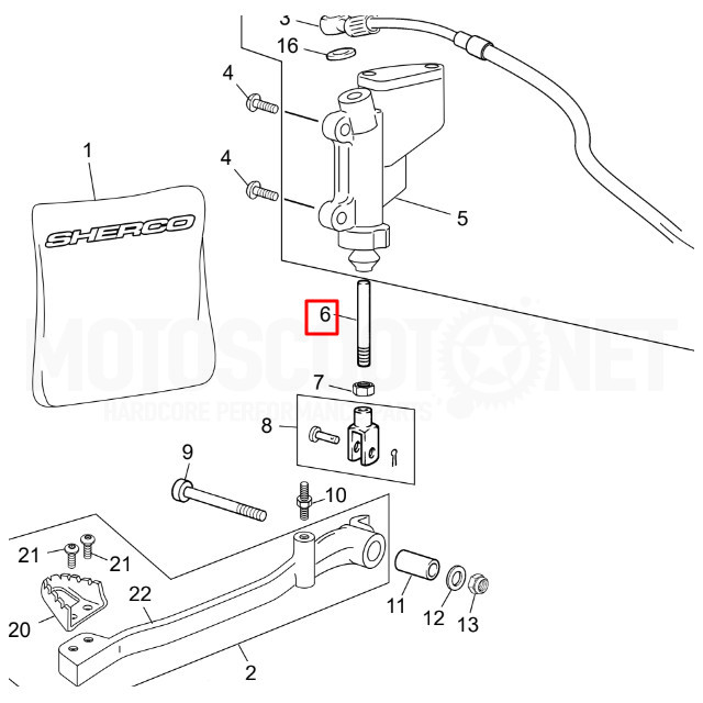 Varilla de freno trasero original Sherco 50cc