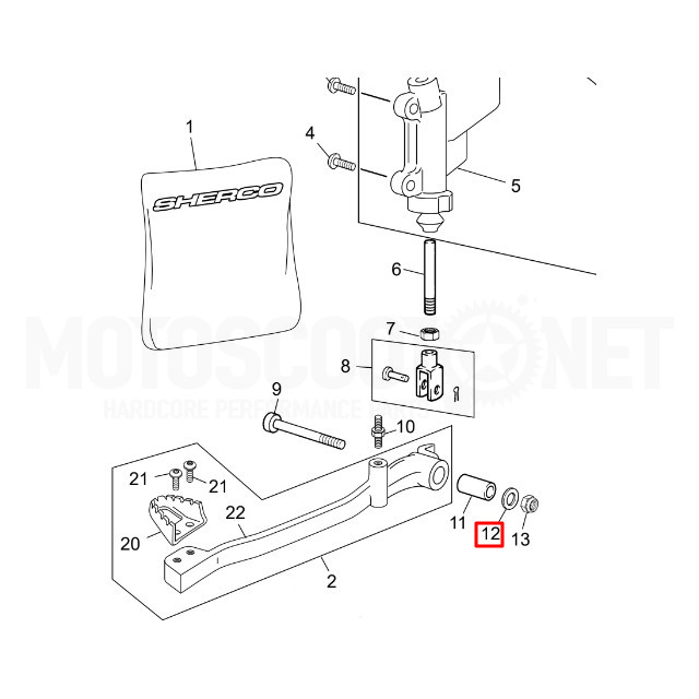Arandela pedal de freno original Sherco 50cc