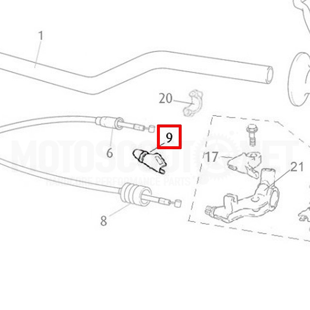 0/000.220.8303 Protector maneta de embrague Rieju 50-125 MRT / 125-250 Tango