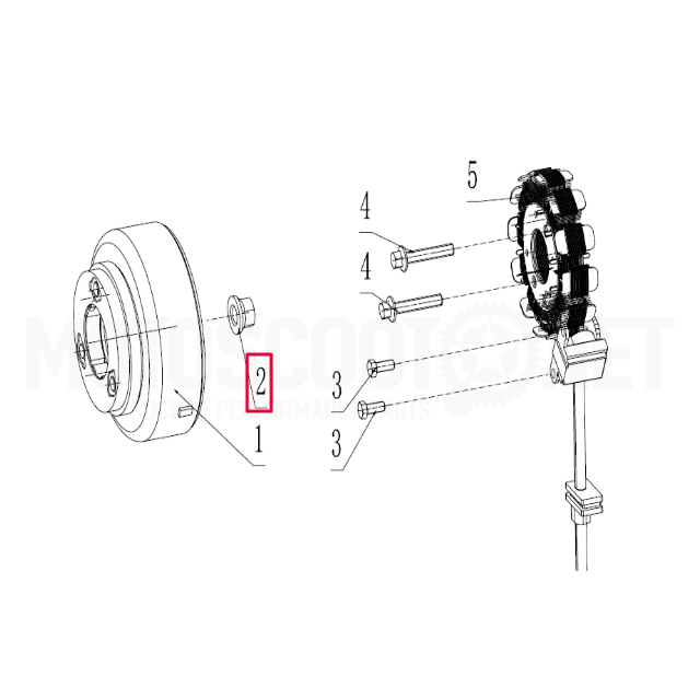 Tuerca encendido/cigüeñal Pitbike motor 190 Zongshen