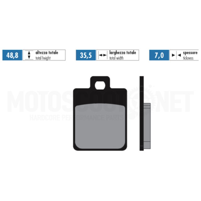 Pastillas de freno Polini For Race Beta Ark / Yamaha Aerox / Jog - Sinterizadas 