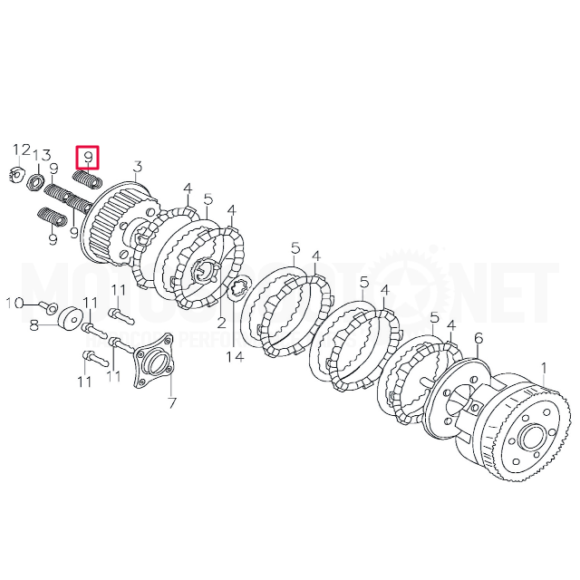 Muelle embrague Pitbike motor 150-3 150-5 YX