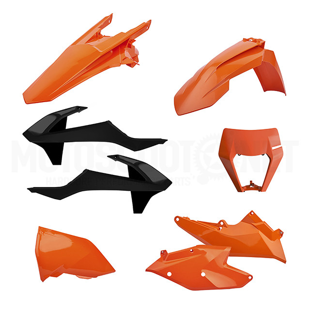 90881 - Kit de plásticos con mascara careta KTM EXC/EXC-F 17-19 Color OEM Polisport