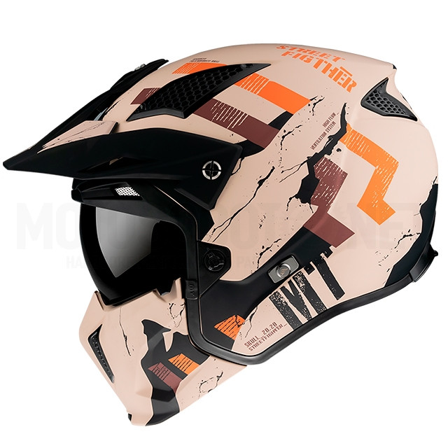 Helmet TR902XSV Streetfighter SV Skull2020 A14 MT Helmets - Matte Orange