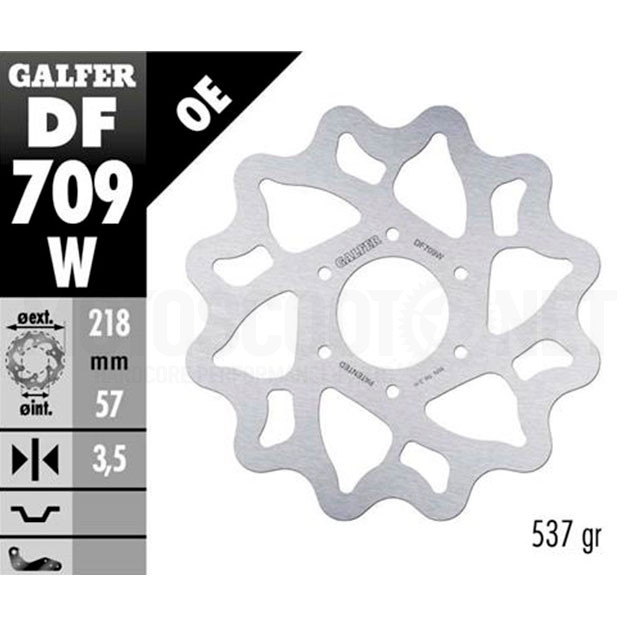 Brake Disc Derbi Senda Limited SM >2005 Galfer Wave d=218mm thickness 3