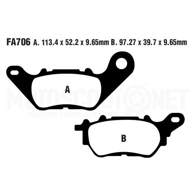 Pastillas de freno traseras Yamaha X-Max 125/300 19-23 EBC - organicas