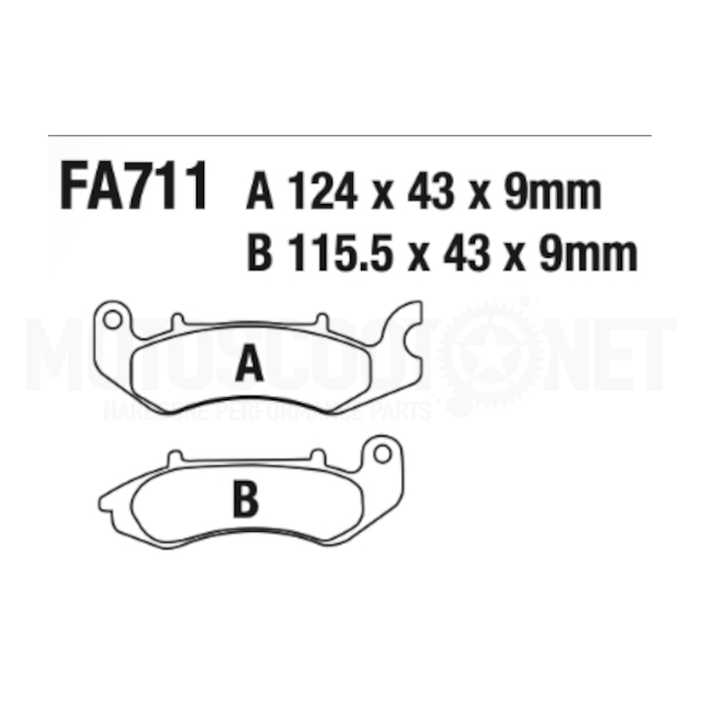 Pastillas de freno delanteras Benelli BN / TNT 125 18-22 EBC - orgánicas