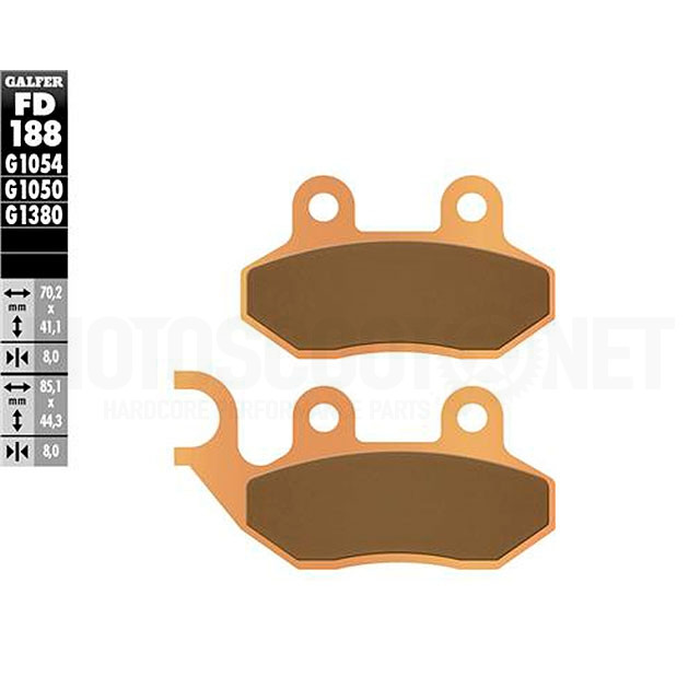 Brake Pads Sintered Delantera Sym Symphony/HD/CityCom/JET 125-200cc / Peugeot Tweet 125/150cc Galfer - Metal