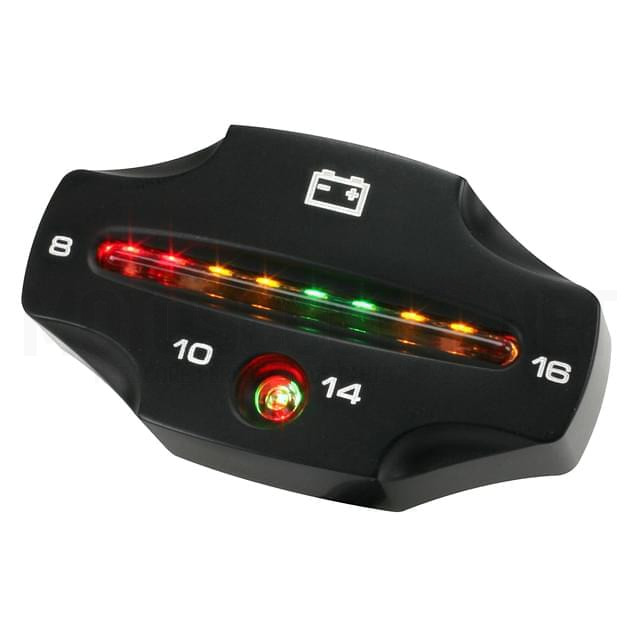Speedometer LED KOSO Digital aluminium range 8-16 volts - Black-anodised