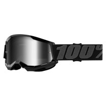 Offroad Goggles 100% Strata 2 Youth Black - Mirror Silver Lens