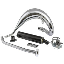 Exhaust Derbi DRD Pro Handmade Cross 50/70 Chrome SCR carbon silencer - right exit