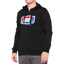 100% Official Zip Hooded Sweatshirt - Black