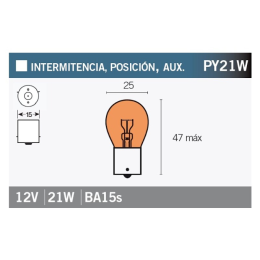 Indicator Bulb 12V 21W BA15S Orange Vicma