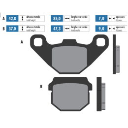 Brake pads Polini For Race Peugeot Scooter - Organic