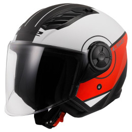 Casco Jet LS2 OF616 Airflow II Cover blanco mate-rojo