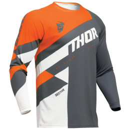 Camiseta Infantil Off-Road Thor Sector Checker gris-naranja