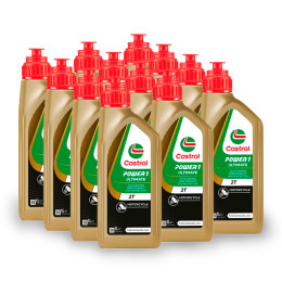 Oil Mix 2-Stroke Box of 12 bottles 1L Castrol Power 1 Ultimate synthetic