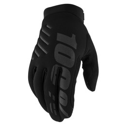 100% Brisker Winter Motocross Gloves Black/Black