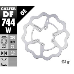 Brake Disc front Beta AR-T >2005 Galfer Wave d=260mm thickness 3
